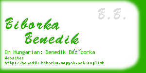 biborka benedik business card
